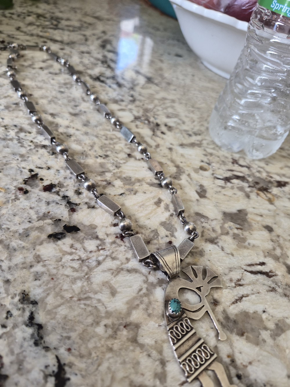 VINTAGE 925 STERLING SILVER Taxco JEWELRY LOT NECKLACE PENDANT CUFF TURQUOISE 👌 - Picture 8 of 14